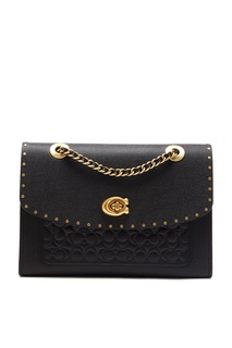 Черная сумка Parker с заклепками Coach