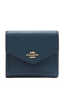 Темно-синий кошелек с логотипом Coach