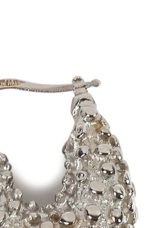 Серебристые металлические серьги Jil Sander