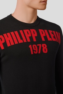 Черный джемпер с логотипом Philipp Plein