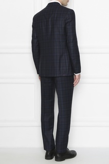 Костюм из шерсти с бордовой подкладкой Isaia