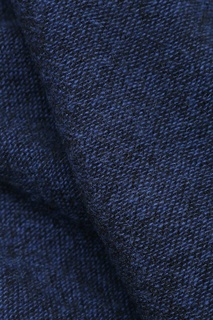 Широкий синий шарф с бахромой Isaia