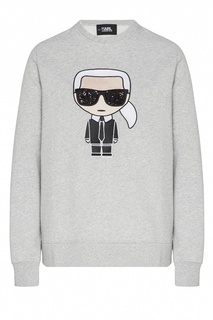 Серый свитшот с рисунком Karl Lagerfeld