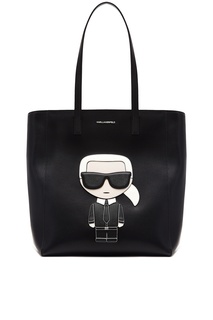 Черная сумка-тоут с символом бренда Karl Lagerfeld