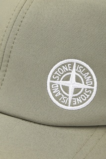 Серо-зеленая бейсболка с логотипом Stone Island