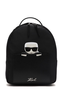 Черный текстильный рюкзак с отделкой Karl Lagerfeld