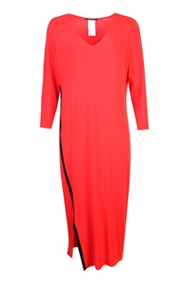 Красное платье с контрастной отделкой Marina Rinaldi