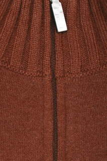 Коричневый кашемировый свитер на молнии Viadeste