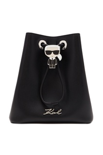 Черная сумка с декоративной деталью Karl Lagerfeld