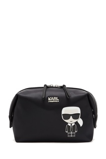 Черная косметичка с символом Ikonik Karl Lagerfeld