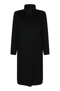 Черное пальто с воротником-стойкой Marina Rinaldi
