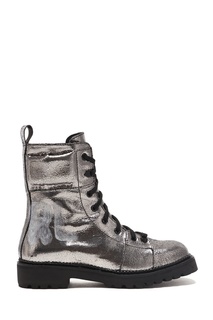 Кожаные ботинки с металлизированной отделкой Karl Lagerfeld