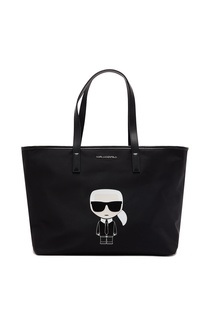 Черная сумка-тоут с символом бренда Karl Lagerfeld