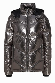 Серебристая стеганая куртка Karl Lagerfeld