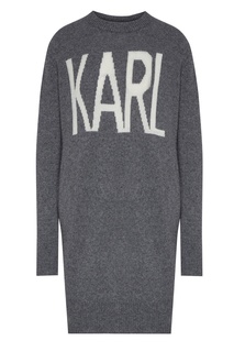 Серый джемпер с надписью Karl Lagerfeld