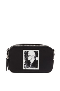 Черная сумка-кроссбоди с надписью Karl Lagerfeld