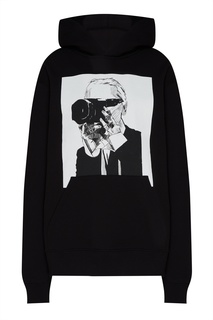 Черное худи с принтом Karl Lagerfeld