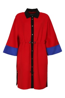 Красное пальто с кулиской и отделкой Marina Rinaldi