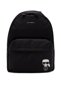 Черный текстильный рюкзак с логотипами Karl Lagerfeld
