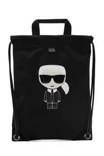 Черный плоский рюкзак с отделкой Karl Lagerfeld
