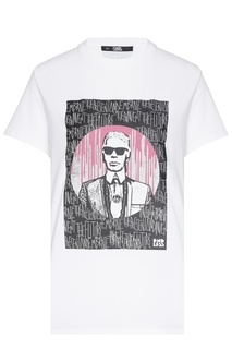 Белая футболка с отделкой Karl Lagerfeld