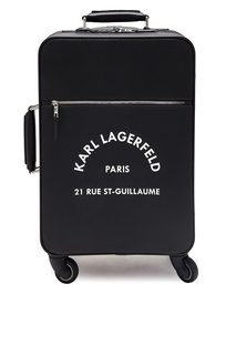 Черный чемодан с контрастным логотипом Karl Lagerfeld
