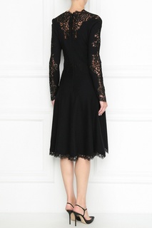 Черное платье с кружевными вставками Ermanno Scervino
