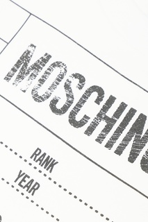 Белая футболка оверсайз с мотивом Army Label Moschino