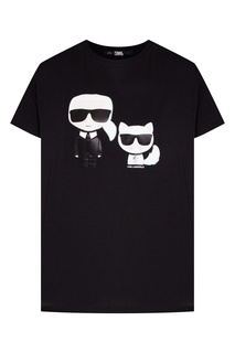 Черная футболка с фирменным принтом Karl Lagerfeld