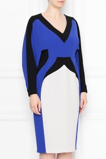 Синее платье с контрастными вставками Marina Rinaldi