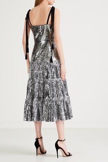 Серебристое платье на бретелях-завязках Yana Dress