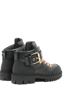 Черные кожаные ботинки Trekking Boot Moschino