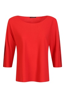 Красный пуловер с контрастной отделкой Marina Rinaldi