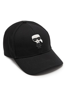 Черная бейсболка с отделкой Ikonik Karl Lagerfeld