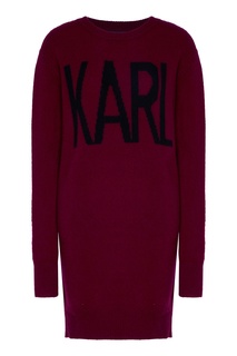 Бордовый джемпер с надписью Karl Lagerfeld