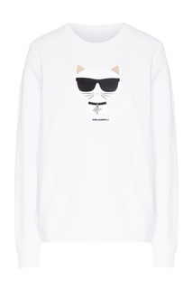 Белый свитшот с рисунком Karl Lagerfeld