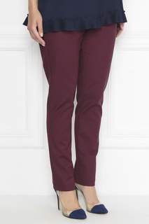 Хлопковые брюки ягодно-красного оттенка Marina Rinaldi