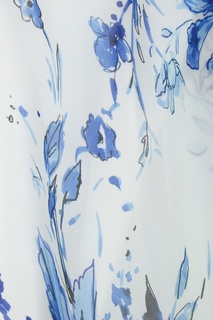 Белое платье с голубым принтом Marina Rinaldi