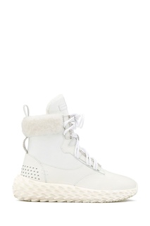 Высокие белые кроссовки с рельефной подошвой Giuseppe Zanotti Design