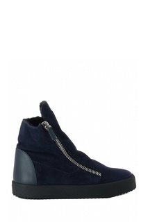 Высокие ботинки синего цвета Giuseppe Zanotti Design