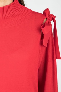 Ярко-красный джемпер с бантом Blumarine