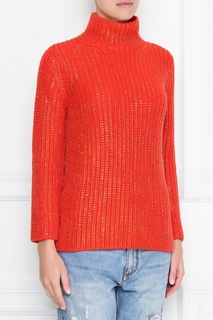 Красный свитер с отделкой кристаллами Ermanno Scervino