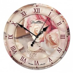 Настенные часы (33x33x4 см) Розы 01-028 Династия