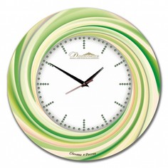 Настенные часы (33x33x4 см) Зеленый калейдоскоп 01-038 Династия