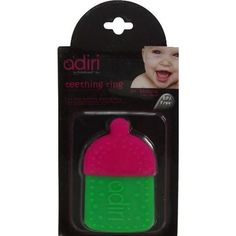 Прорезыватель Adiri Bottle Teething Ring magenta-green