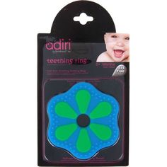 Прорезыватель Adiri Petal Teething Ring green-cyan