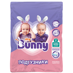Подгузники My Bunny с канальцами Midi (4-9 кг) шт.