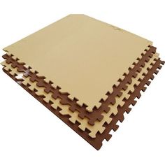 Коврик-пазл Eco-cover цвет: бежевый/коричневый (4 дет.) 120 х 120 см