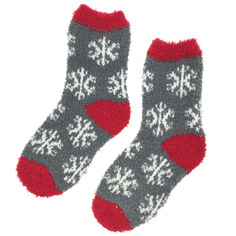 Носки Hobby Line Снежинки на сером