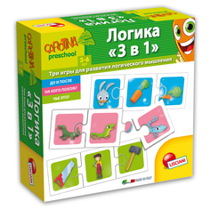 Обучающая настольная игра Lisciani Carotina preschool Логика 3 в 1